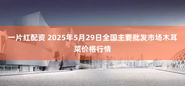 一片红配资 2025年5月29日全国主要批发市场木耳菜价格行情